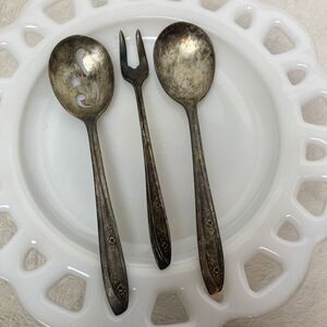 wm rogers silverplate flatware vintage small serving tools set